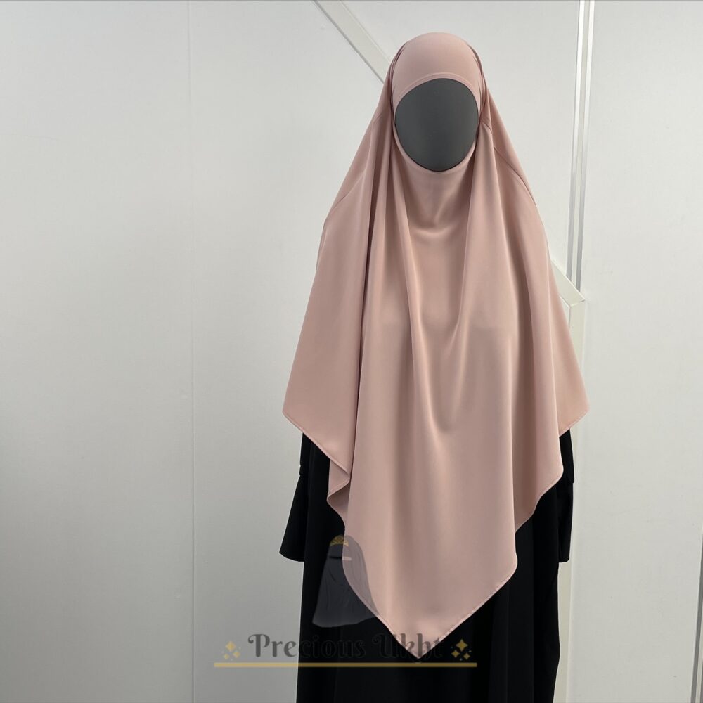 Amira Khimaar Short ‘Soft Rose’ (Medina Silk Fabric)