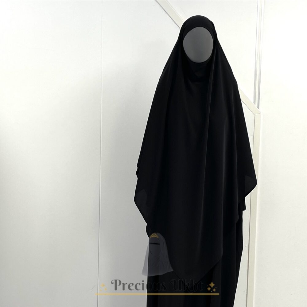 Amira Khimaar Long ‘Black’ (Medina Silk Fabric)