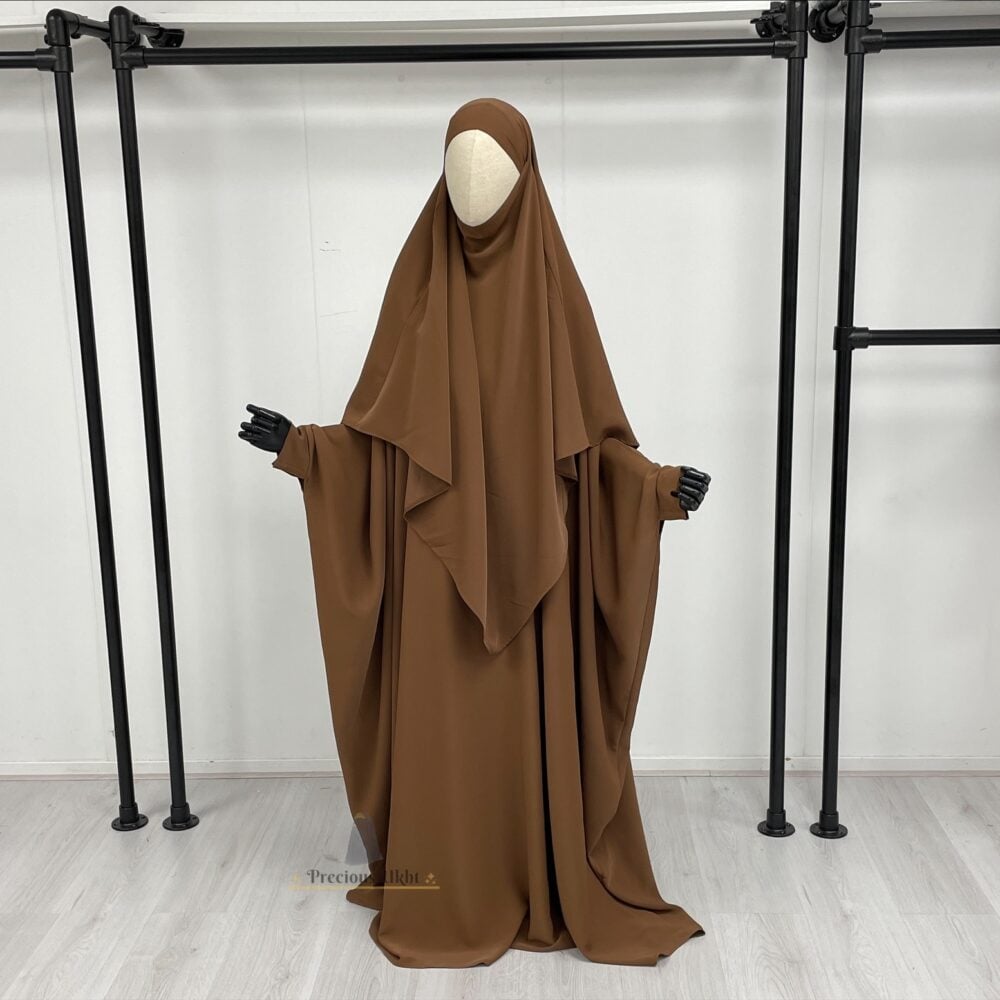 Amira Khimaar Short 'Cappuccino’ (Medina Silk Fabric)