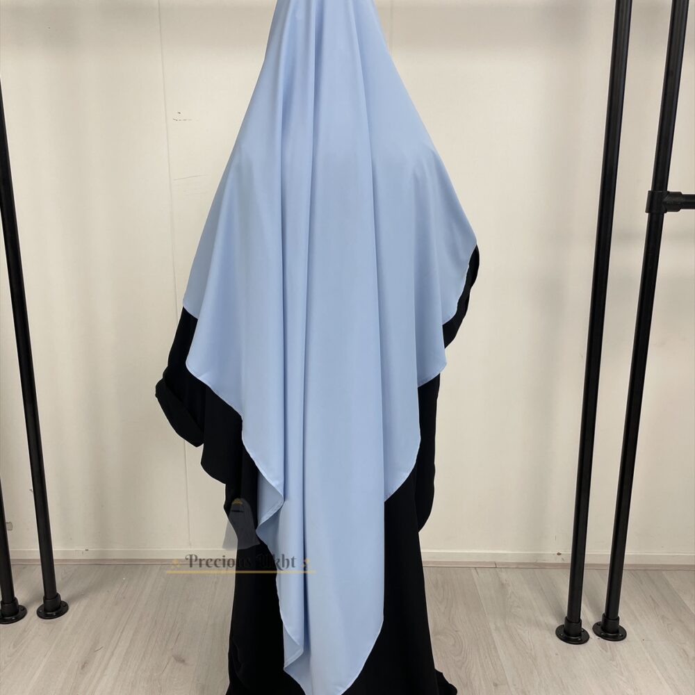Alternative view of Amira Khimaar Long ‘Baby Blue’ (Medina Silk Fabric)