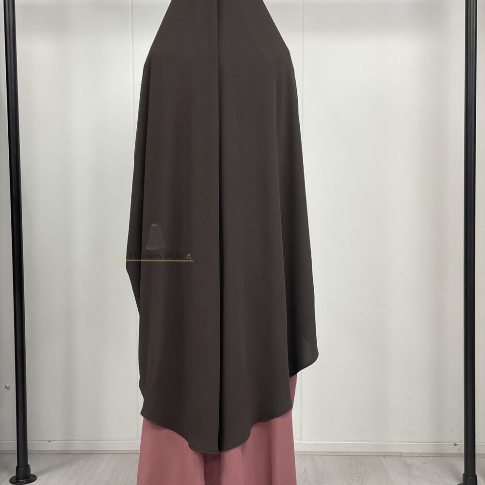 Alternative view of Precious Ukht Tieback Stretch Knie Khimaar ‘Dark Chocolate'