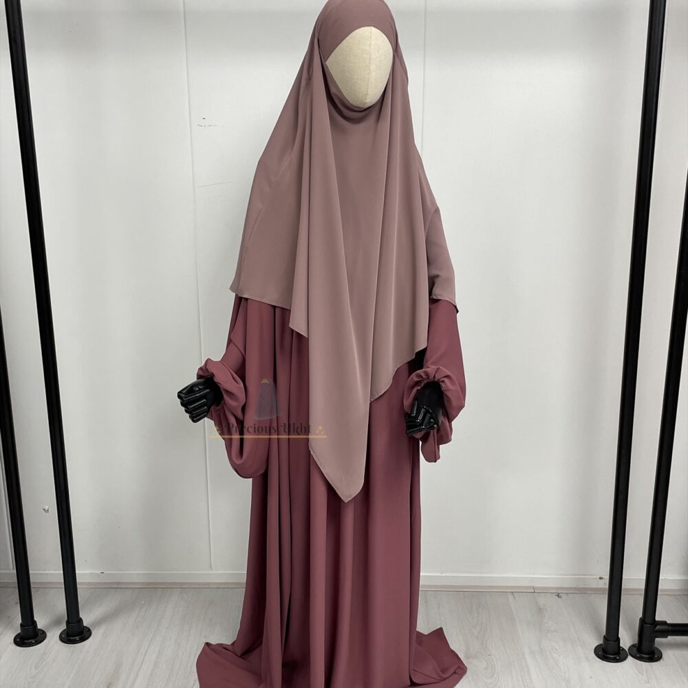 Amira Khimaar Short ‘Mauvie Grey’ (Medina Silk Fabrics)
