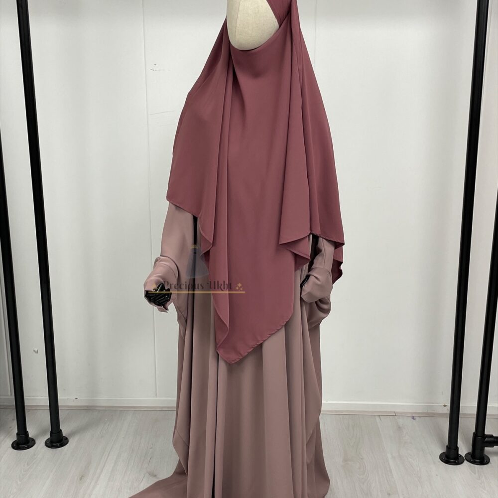 Amira Khimaar Short ‘Mauve Rose’ (Medina Silk Fabrics)