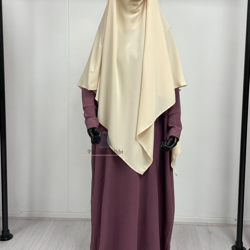 Amira Khimaar Short ‘Creamy’ (Medina Silk Fabrics)