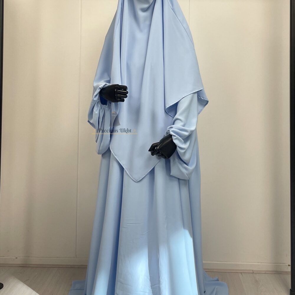 Amira Khimaar Short ‘Baby Blue’ (Medina Silk Fabrics)