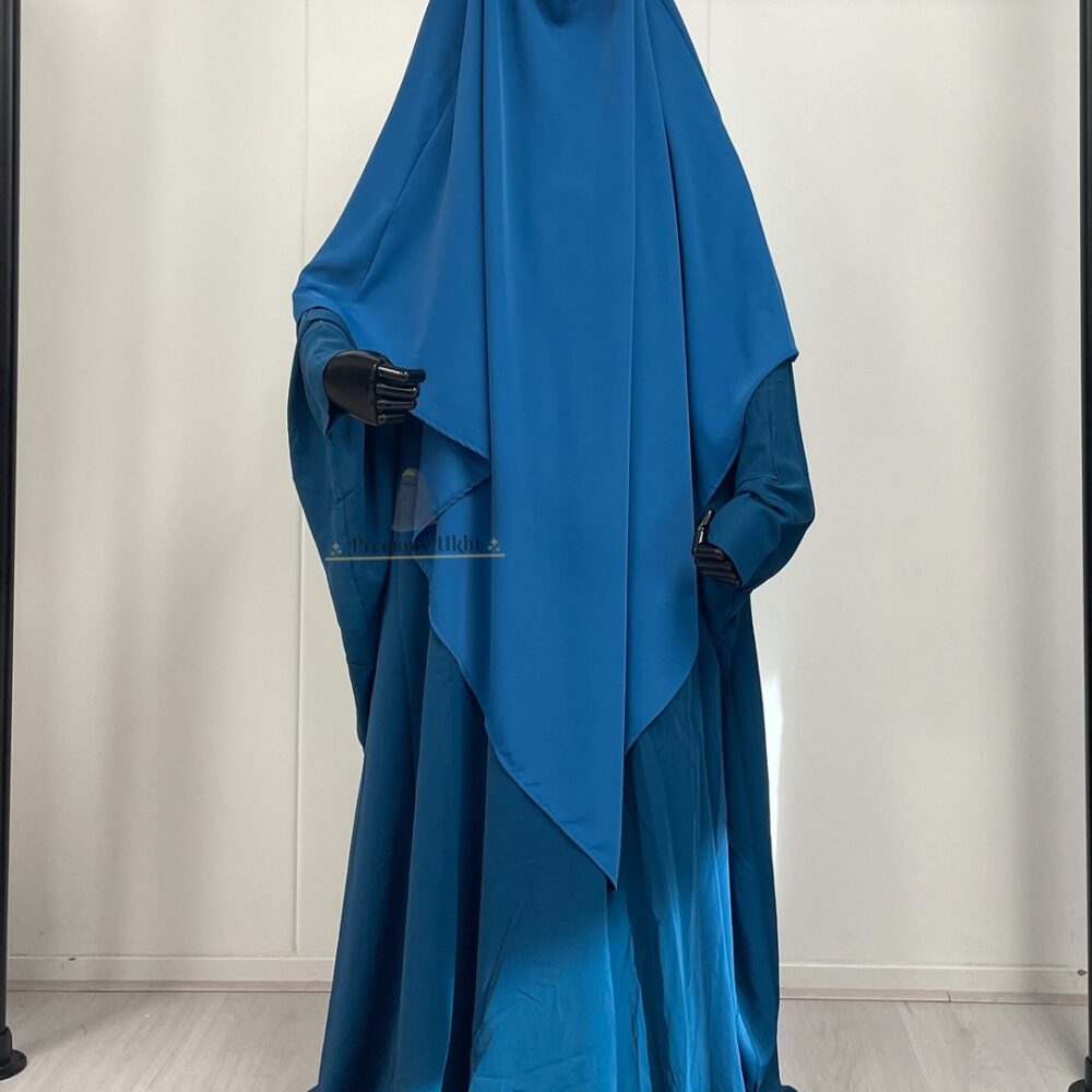 Amira Khimaar Long ‘Lapis Blue’ (Medina Silk Fabric)