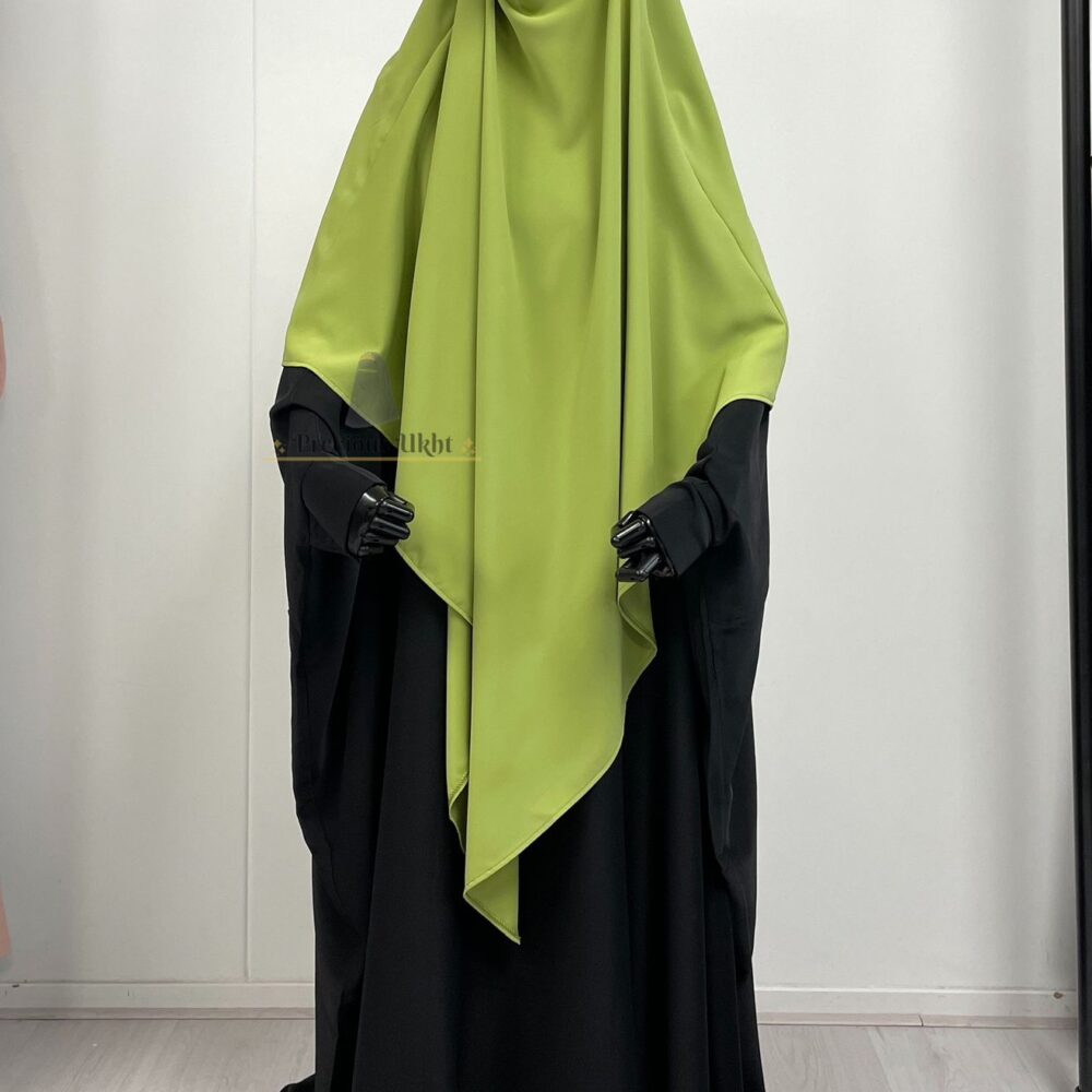 Amira Khimaar Long ‘Lime' (Medina Silk Fabric)