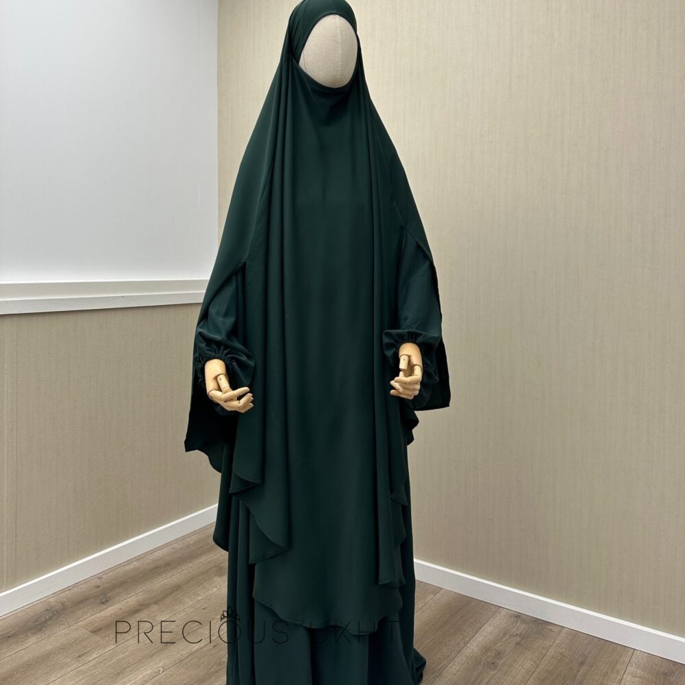 Tieback Knie Khimaar Yemeni 'Forest Green' (Medina Silk)