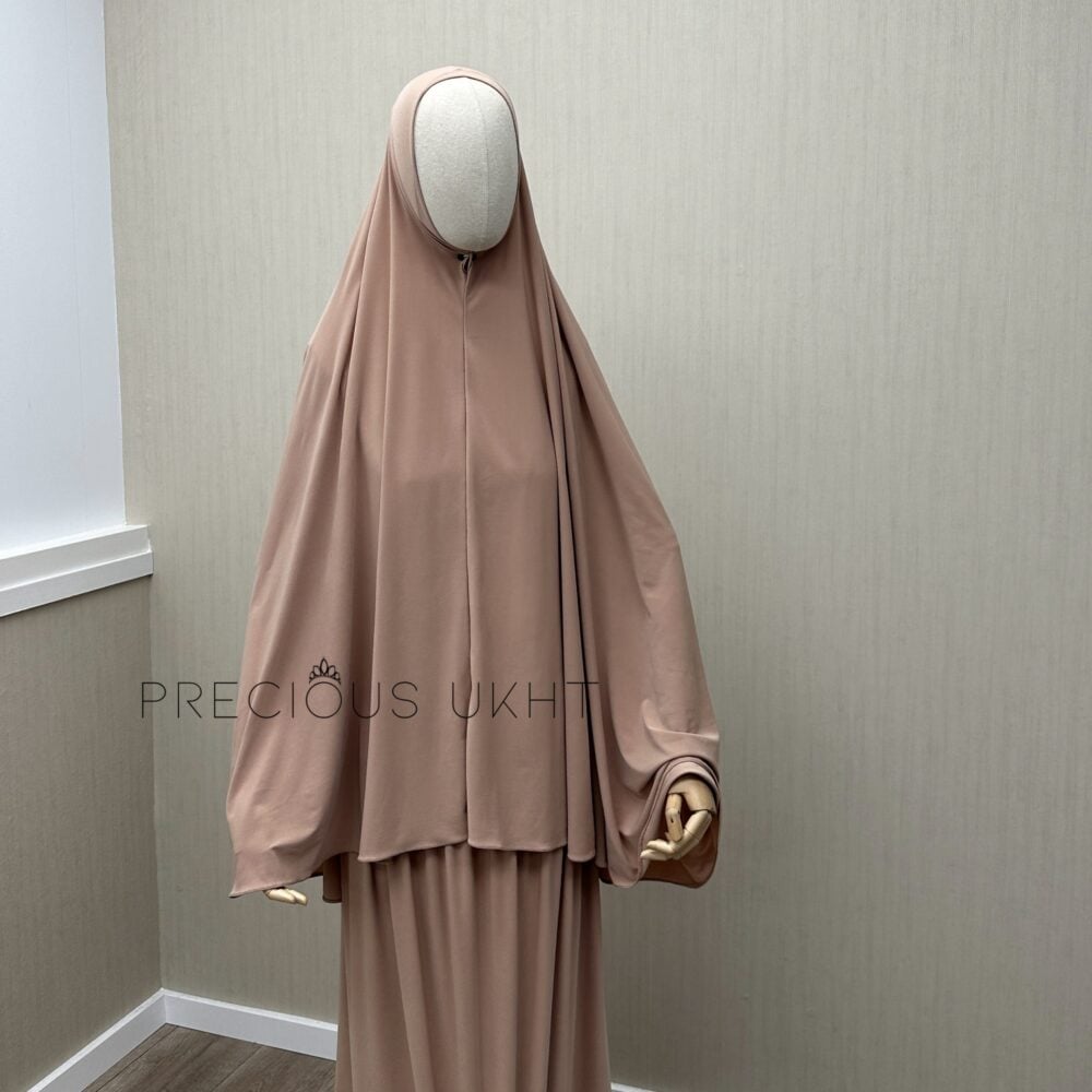 Premium Jersey Long Khimaar & Rok 'Pastel Peach'