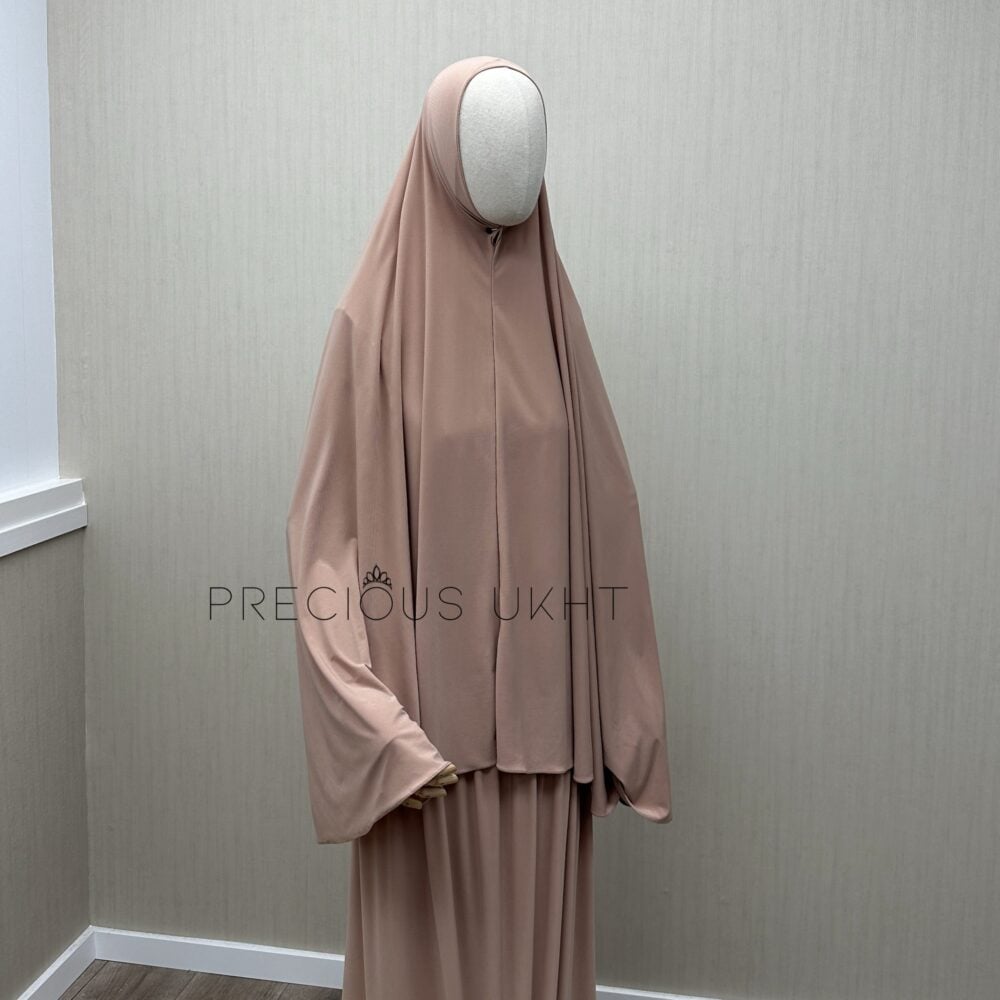 Alternative view of Premium Jersey Long Khimaar & Rok 'Pastel Peach'