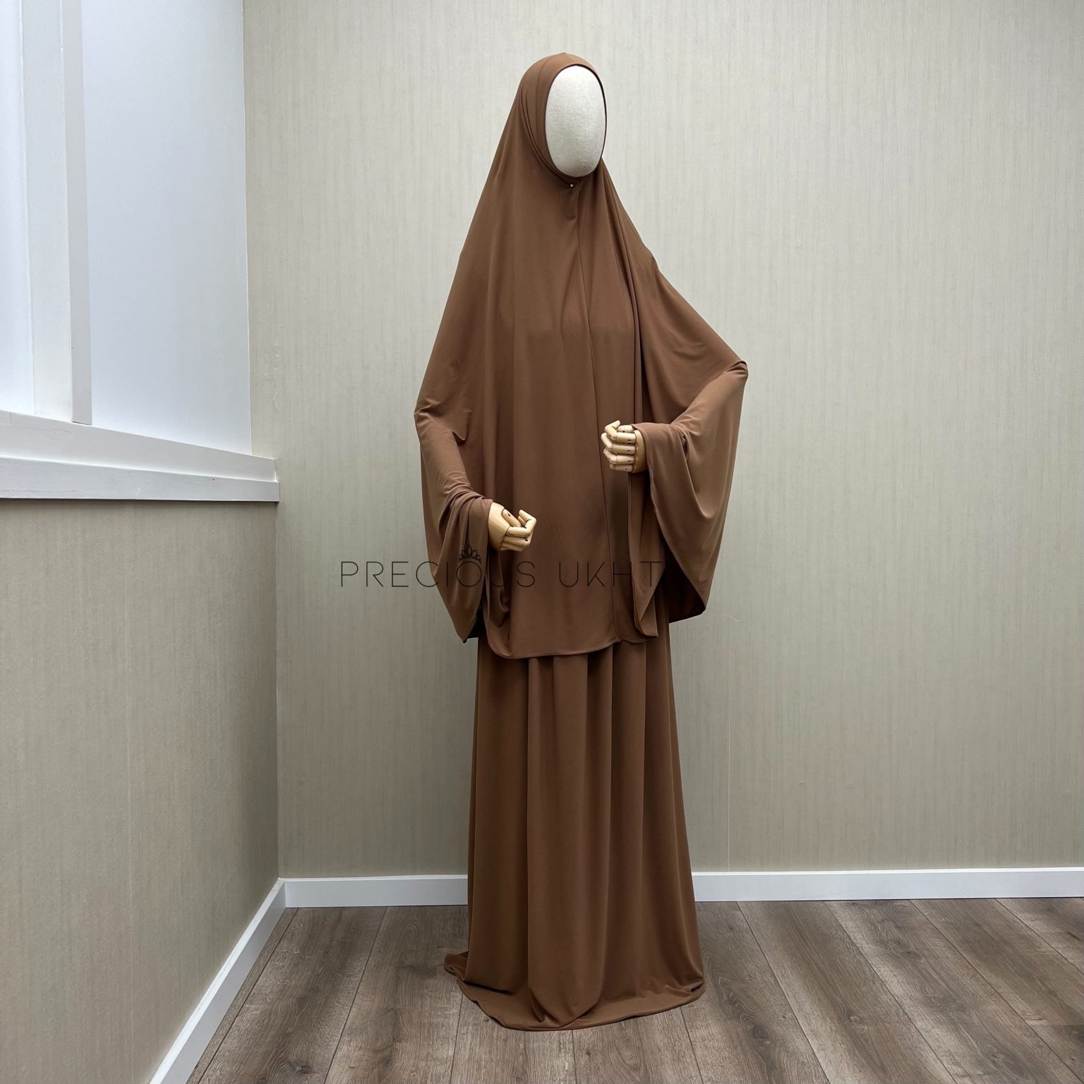 Premium Jersey Long Khimaar & Rok ‘Caramel’