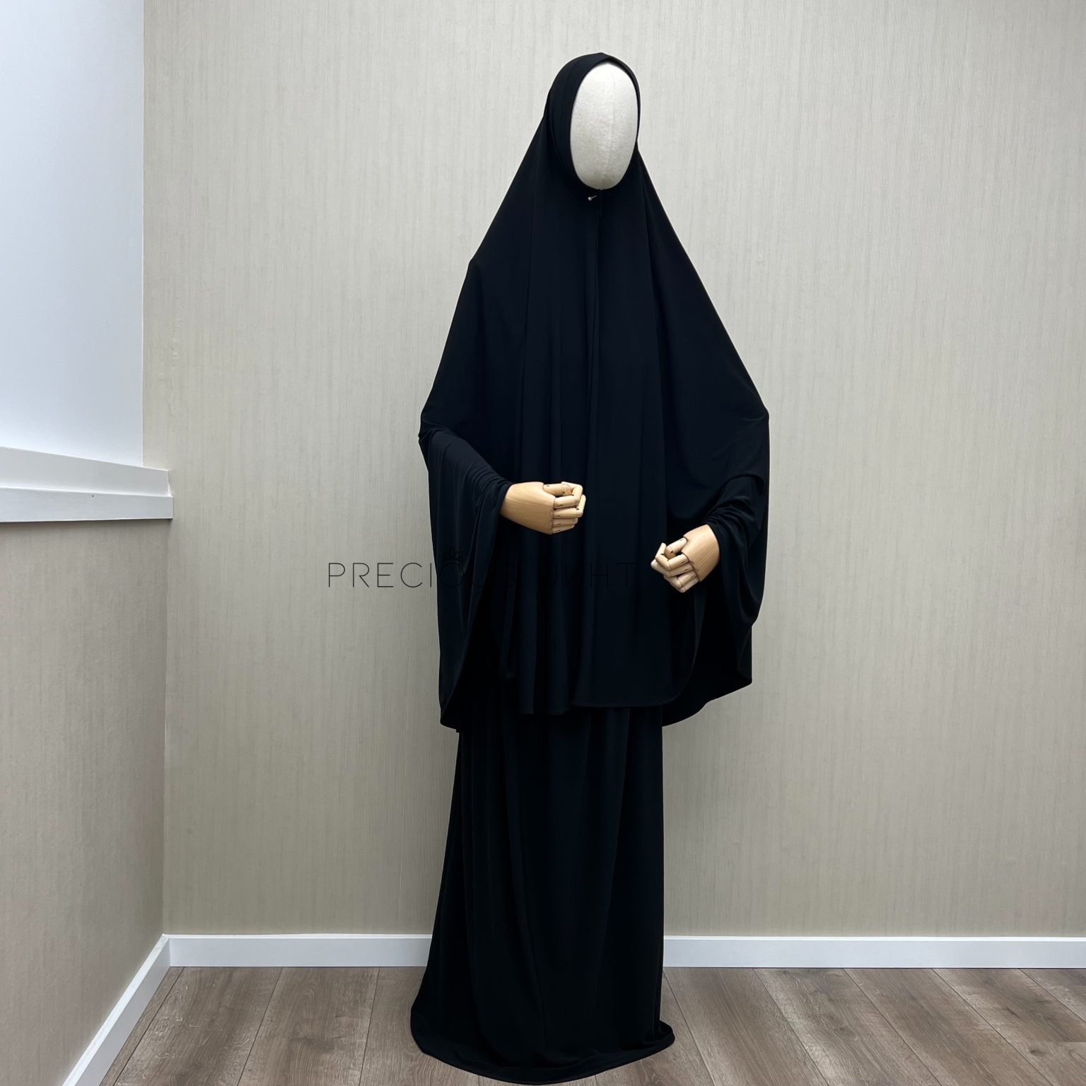 Premium Jersey Long Khimaar & Rok ‘Black'