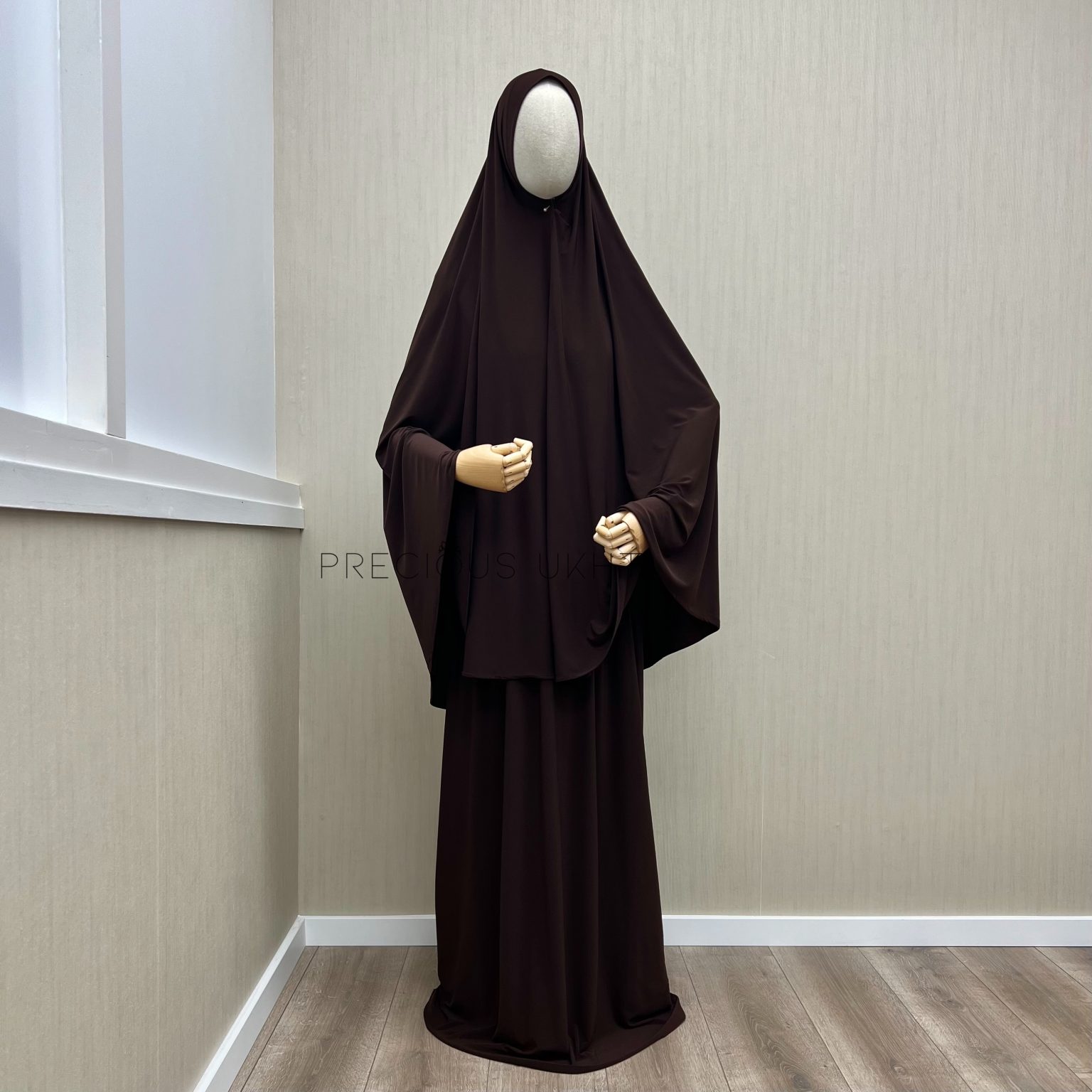 Premium Jersey Long Khimaar & Rok ‘Chocolate’