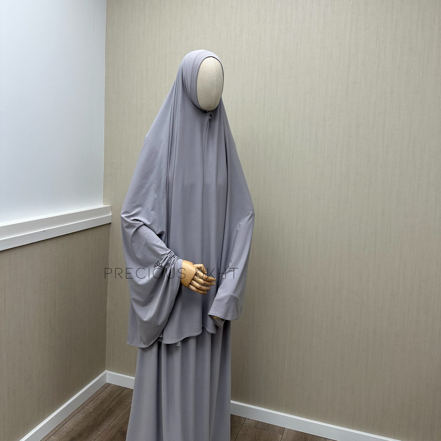 Premium Jersey Long Khimaar & Rok ‘Light Grey’