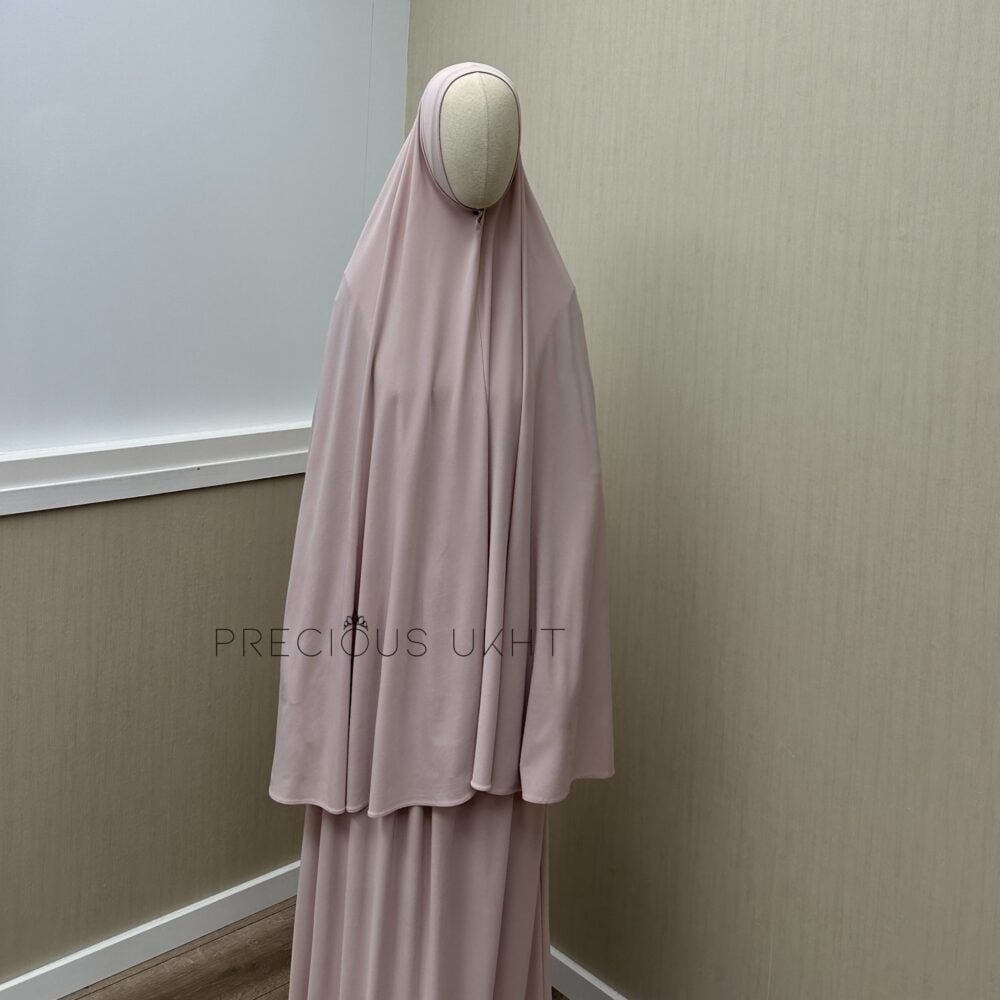 Premium Jersey Long Khimaar & Rok ‘Soft Rose'