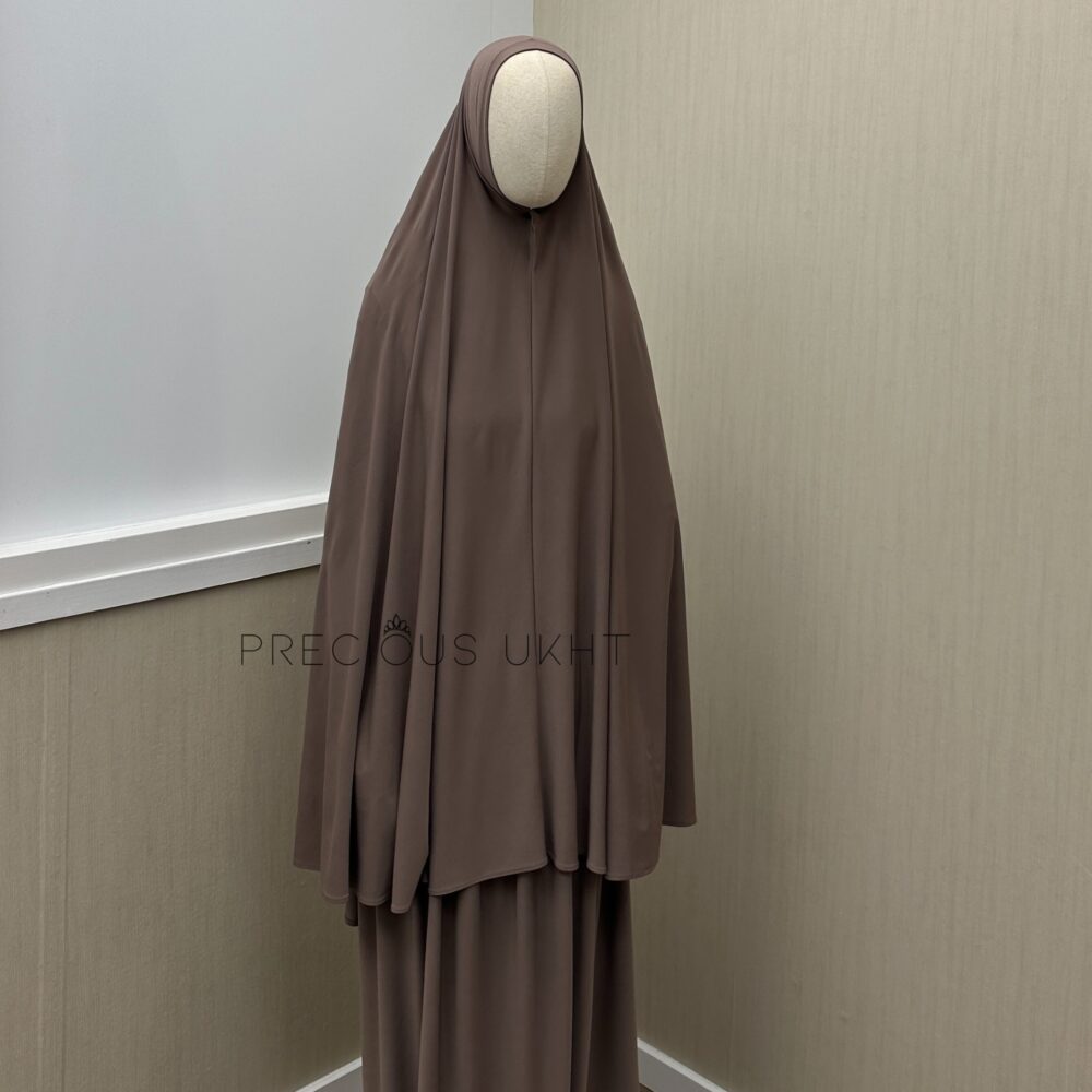 Premium Jersey Long Khimaar & Rok ‘Taupe’