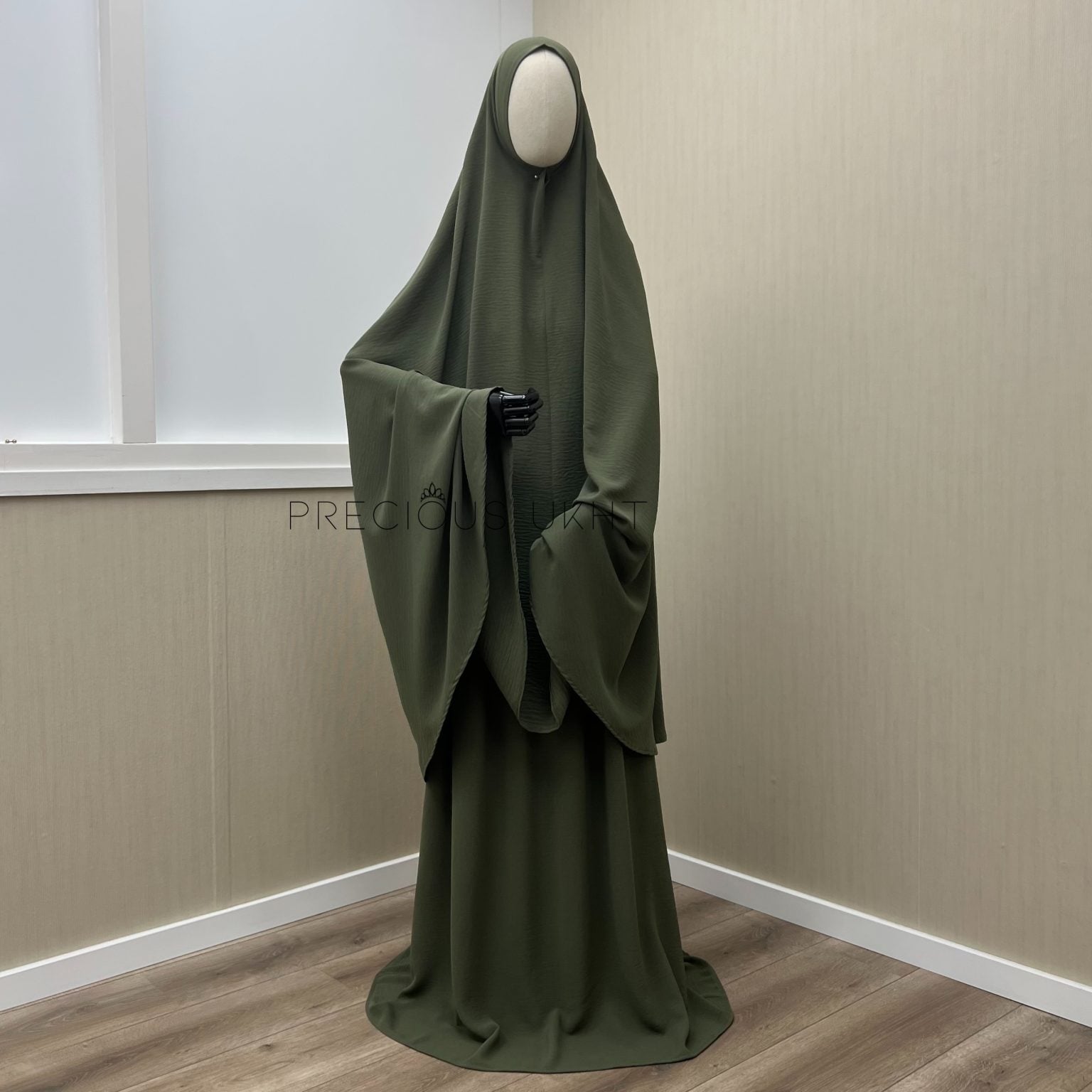 Stretch Knie Khimaar & Stretch Rok 'Dark Avocado'