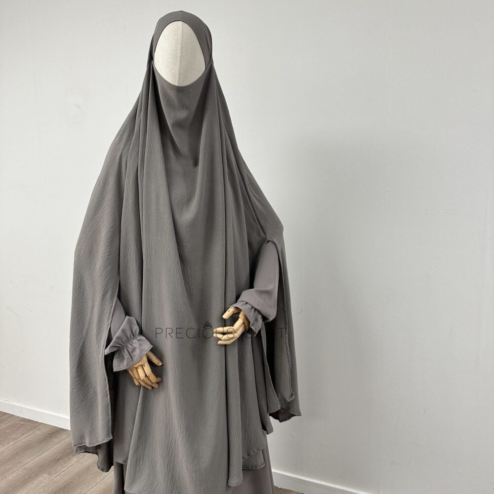 Tieback Knie Khimaar Yemeni 'Dark Taupe' (Stretch)