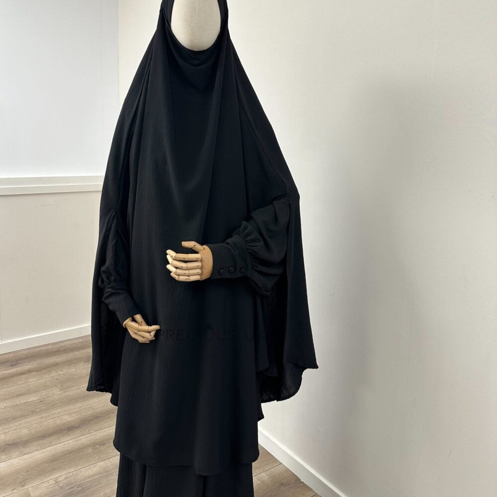 Tieback Knie Khimaar Yemeni 'Black' (Stretch)