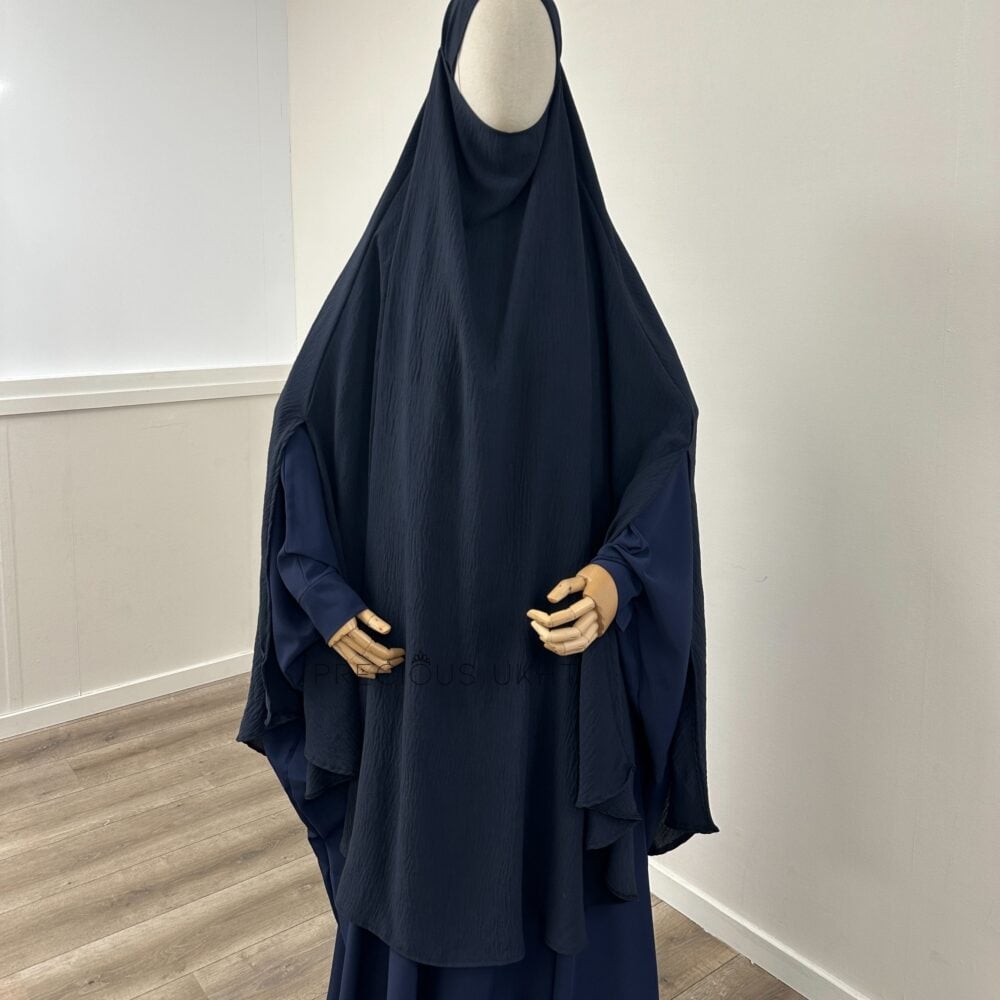 Tieback Knie Khimaar Yemeni 'Dark Blue' (Stretch)