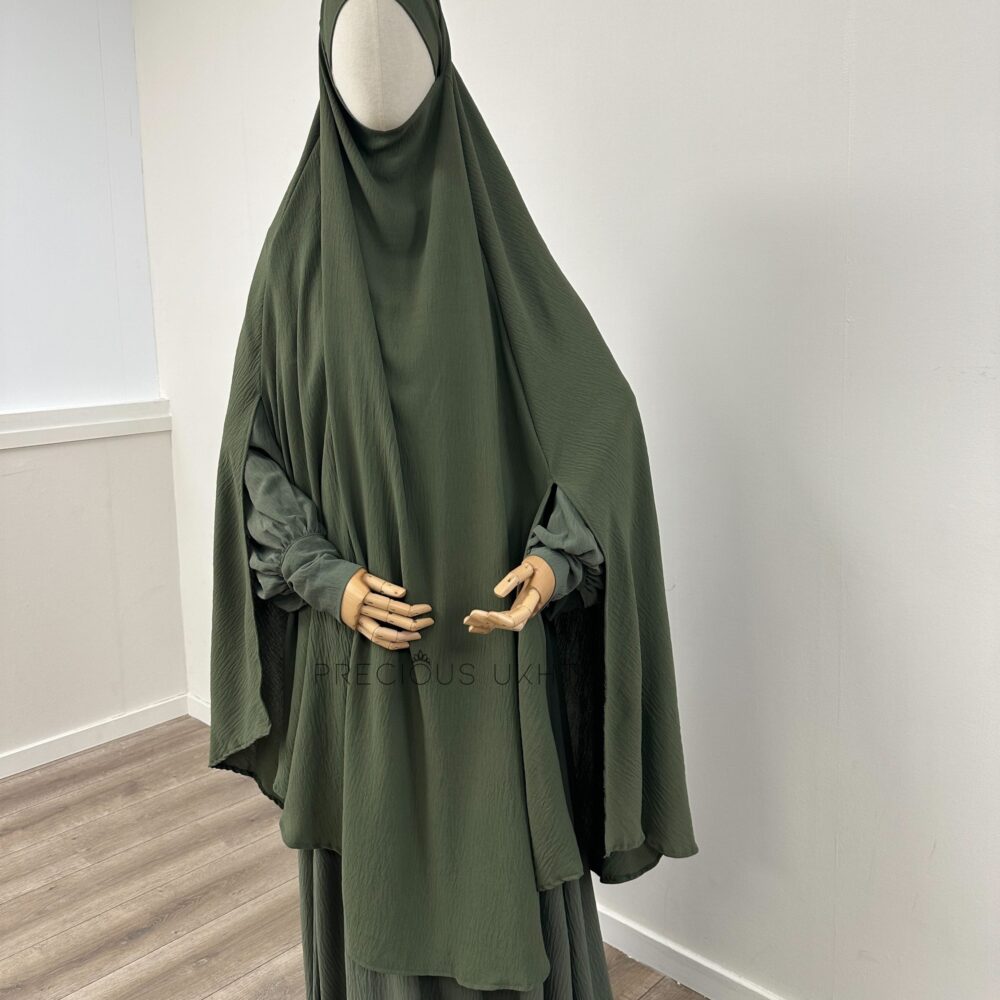 Tieback Knie Khimaar Yemeni 'Khaki' (Stretch)