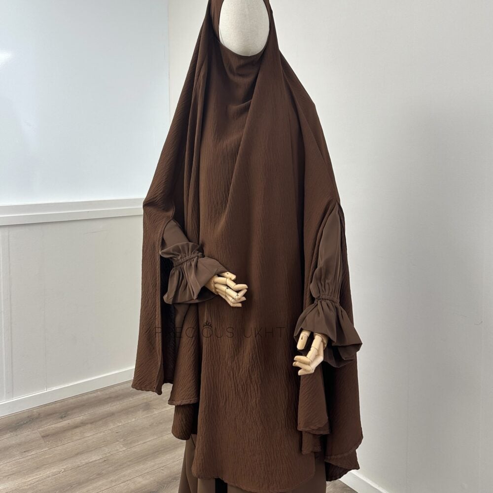 Tieback Knie Khimaar Yemeni 'Brown' (Stretch)
