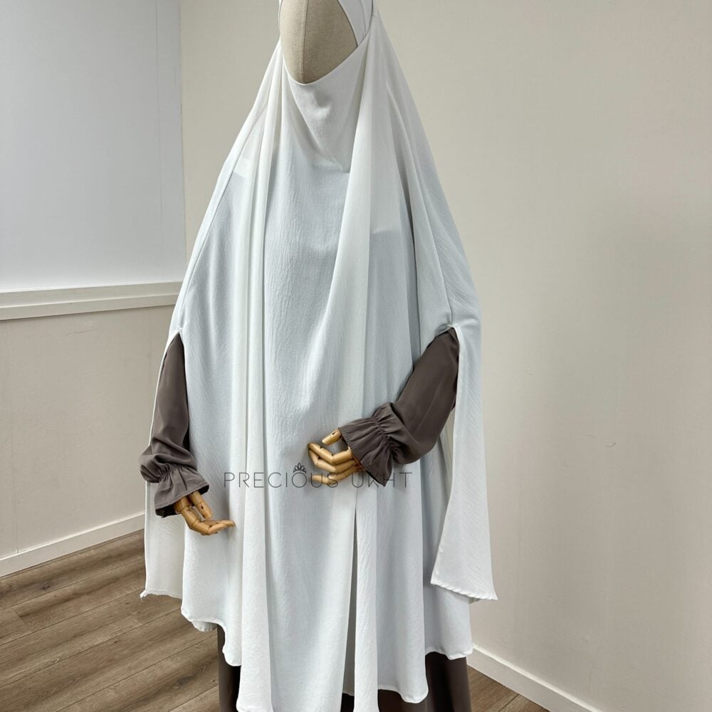 Tieback Knie Khimaar Yemeni 'White' (Stretch)