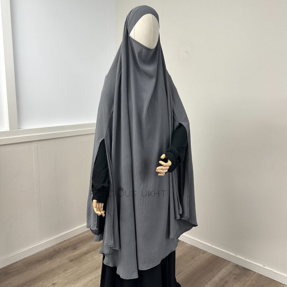 Tieback Knie Khimaar Yemeni 'Dark Grey' (Stretch)