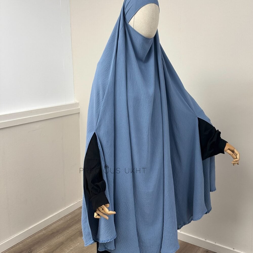 Tieback Knie Khimaar Yemeni 'Blueish Grey' (Stretch)