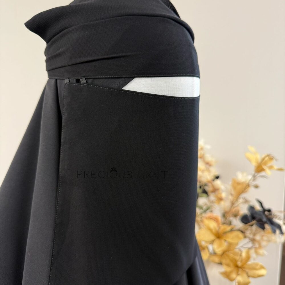Alternative view of 1 Laags Tieback Flap Niqaab (Elastiek) 'Black'