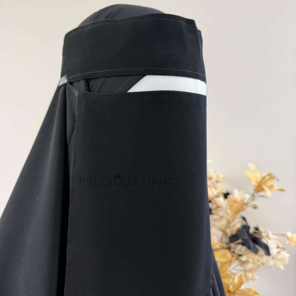 1 Laags Tieback Niqaab Short Headband 'Black'
