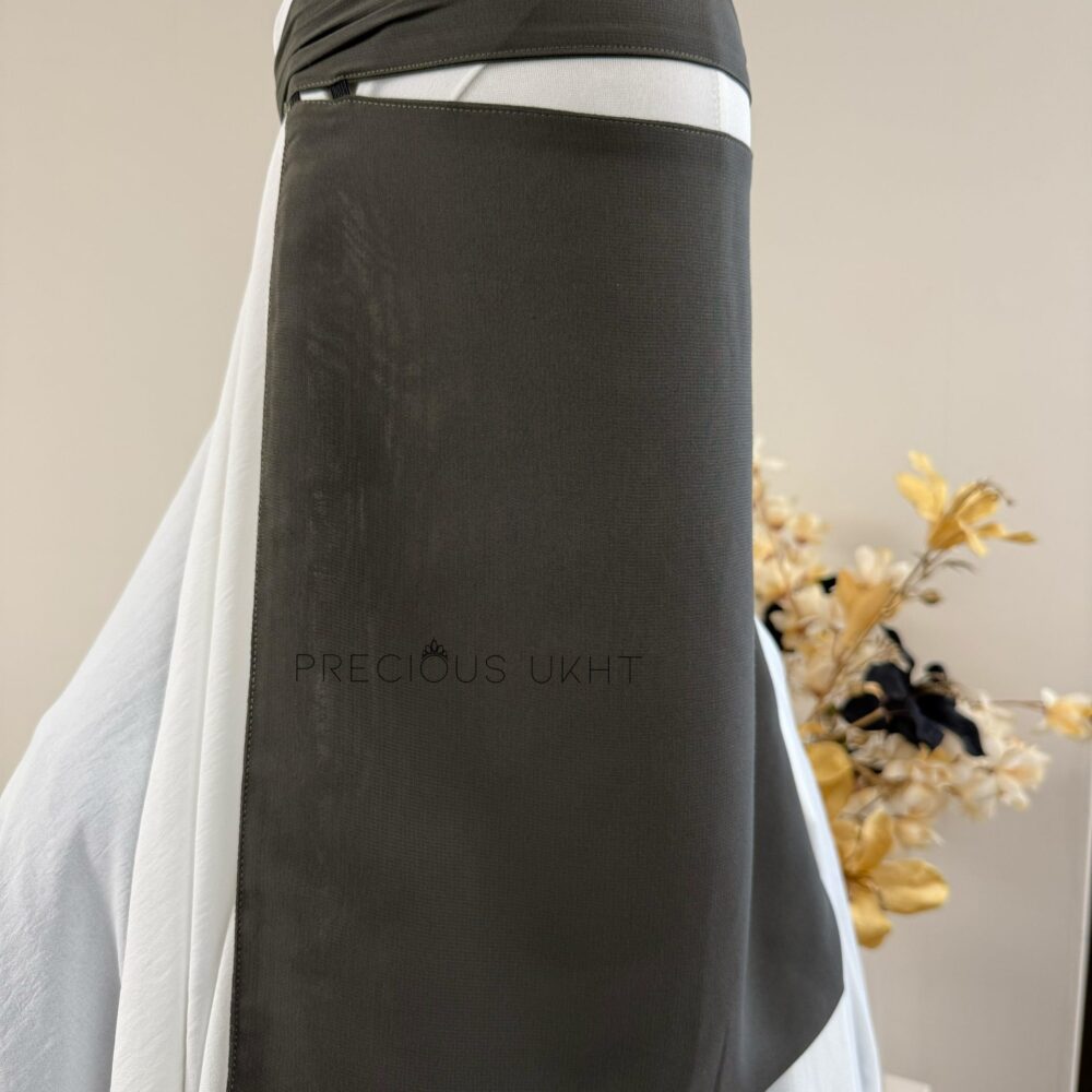 1 Laags Tieback Niqaab (Elastiek) 'Khaki'