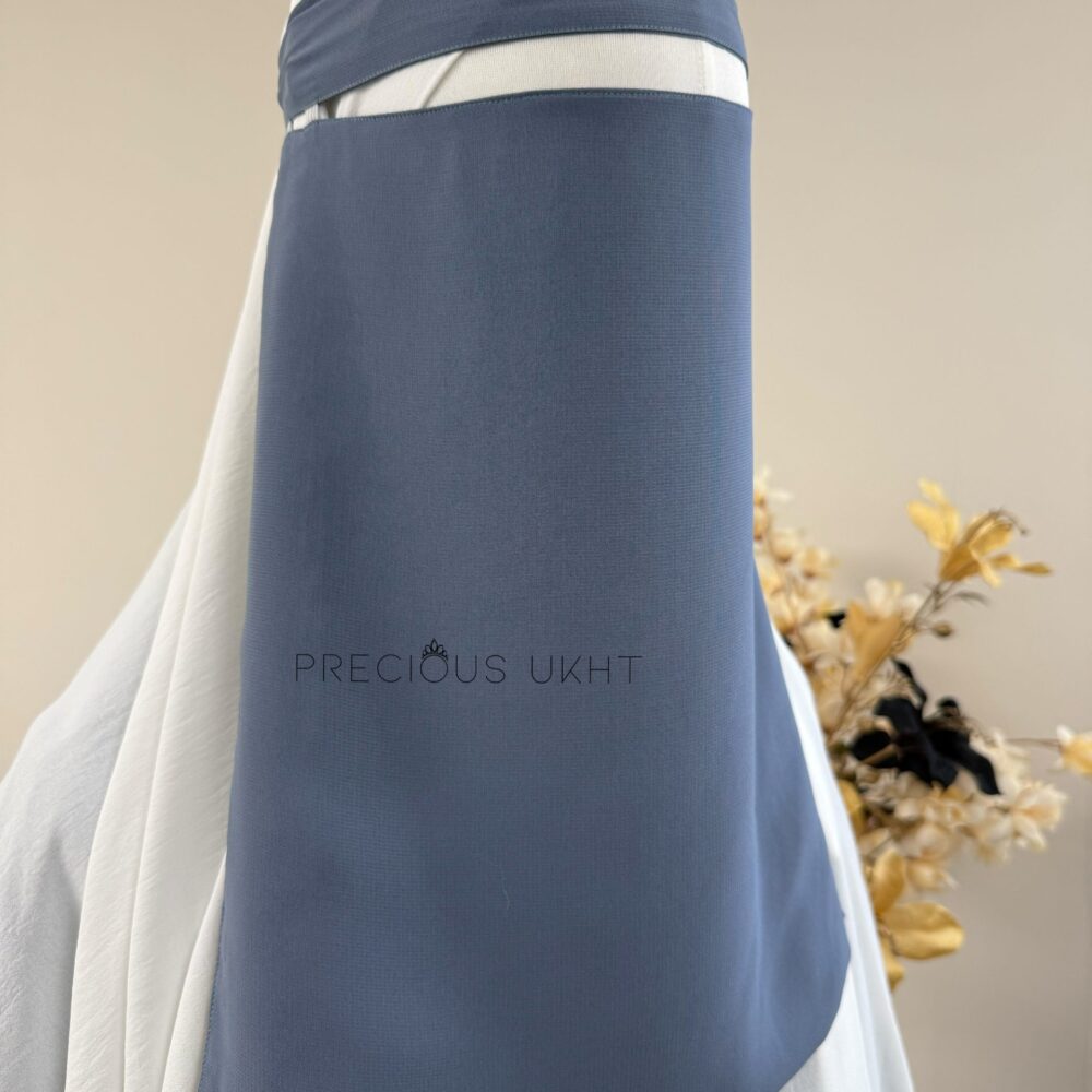 1 Laags Tieback Niqaab (Elastiek) 'Blueish Grey'