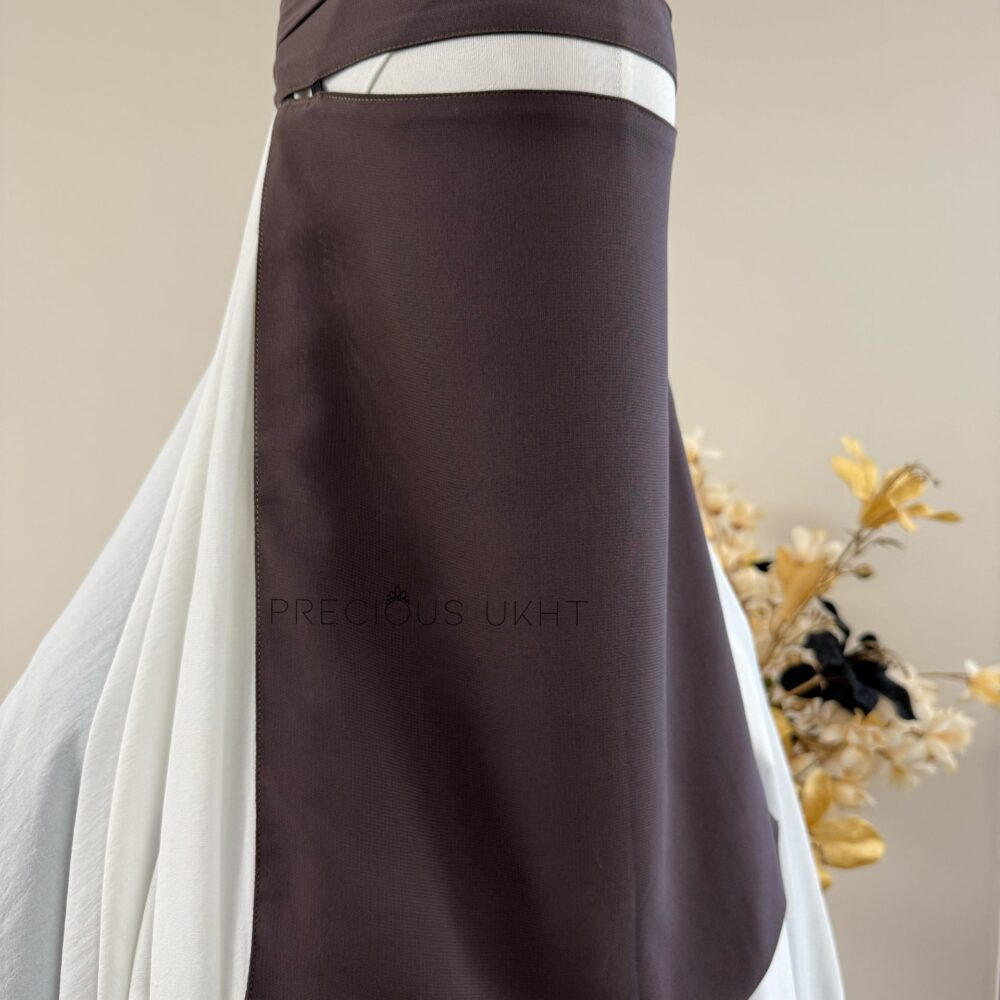 1 Laags Tieback Niqaab (Elastiek) 'Ash Brown'