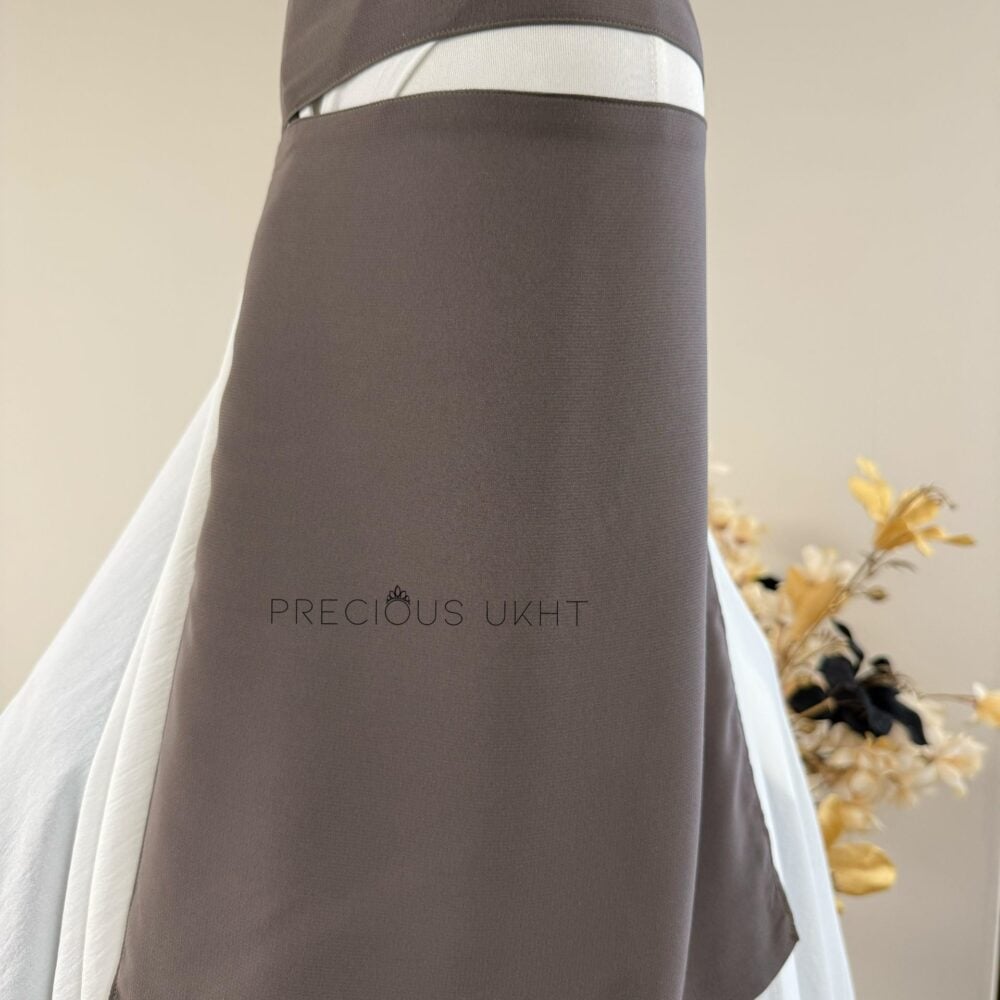 1 Laags Tieback Niqaab (Elastiek) 'Grey Taupe'