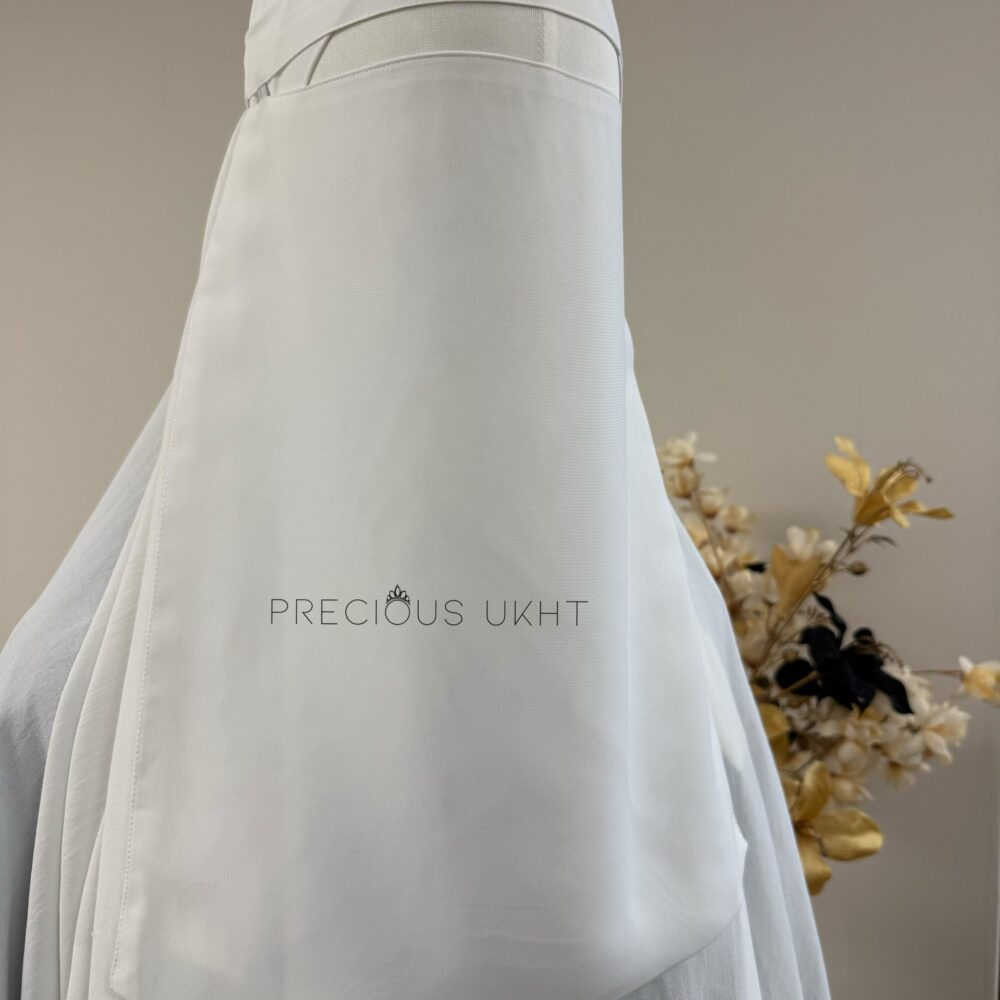 1 Laags Tieback Niqaab (Elastiek) 'White'