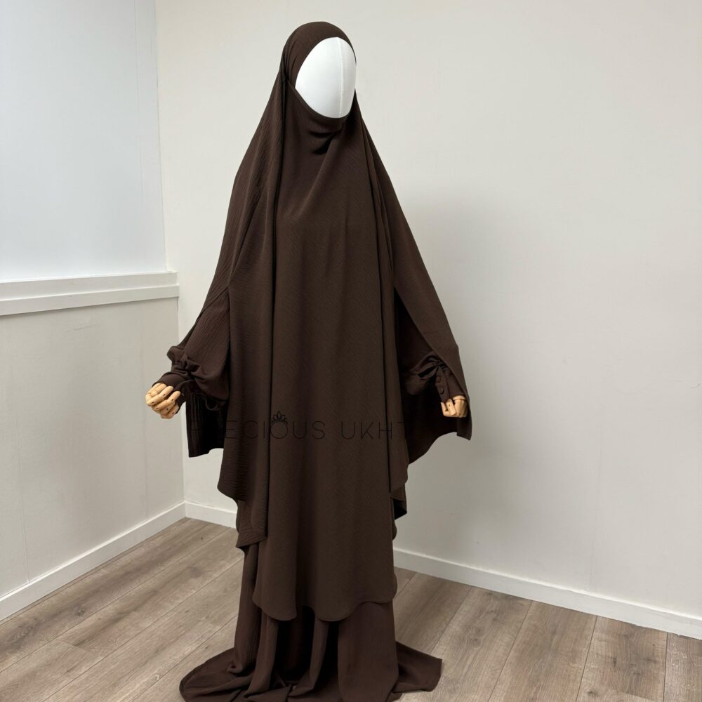 Tieback Knie Khimaar Yemeni ‘Dark Brown’ (Stretch)