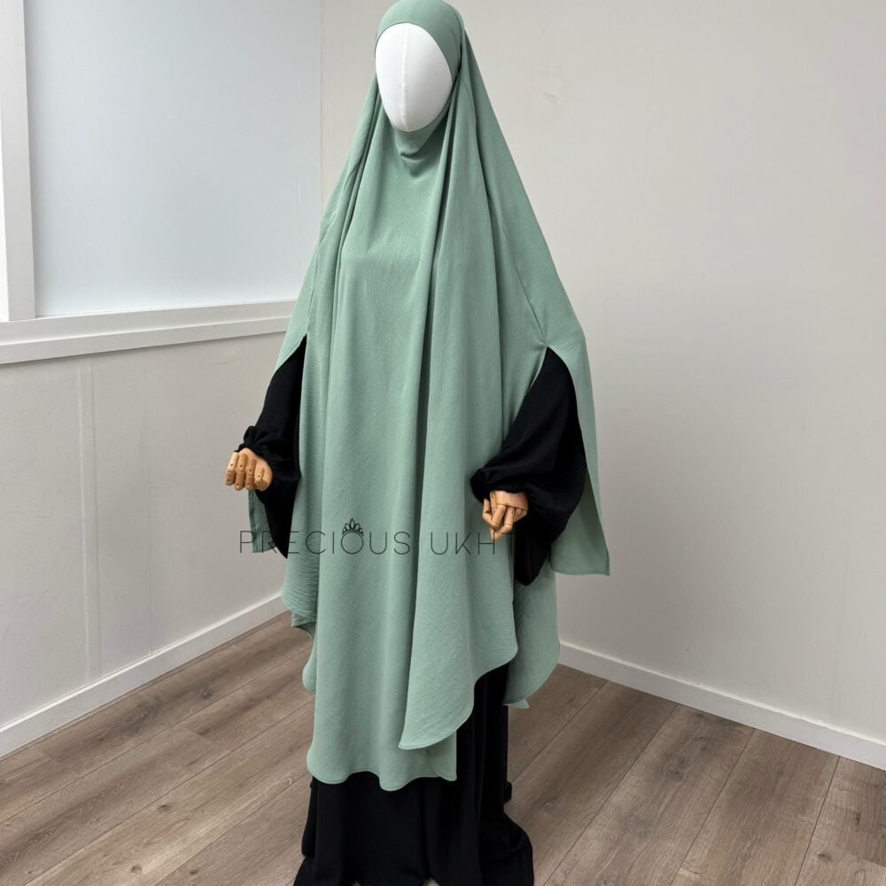 Tieback Knie Khimaar Yemeni ‘Minty Green’ (Stretch)