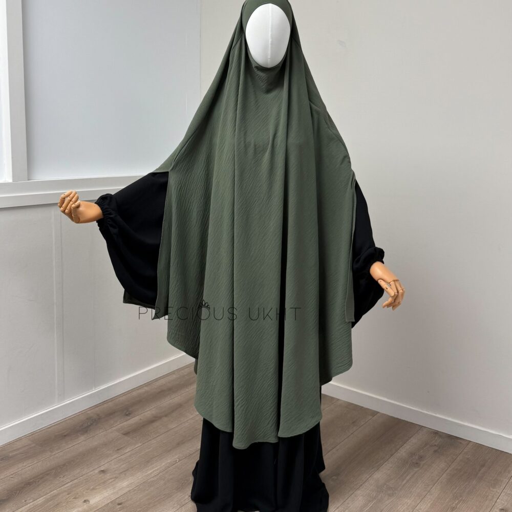 Tieback Knie Khimaar Yemeni ‘Dark Avocado’ (Stretch)