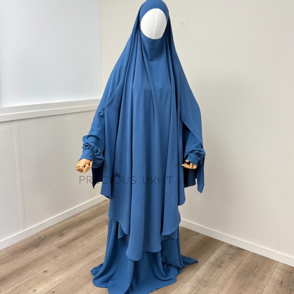 Tieback Knie Khimaar Yemeni ‘Lapis Blue’ (Stretch)