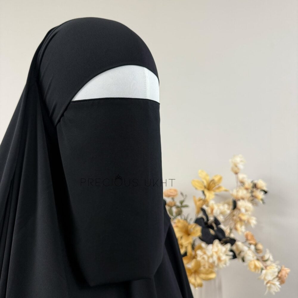 Half Niqaab Extra Short (Elastiek) 'Black'