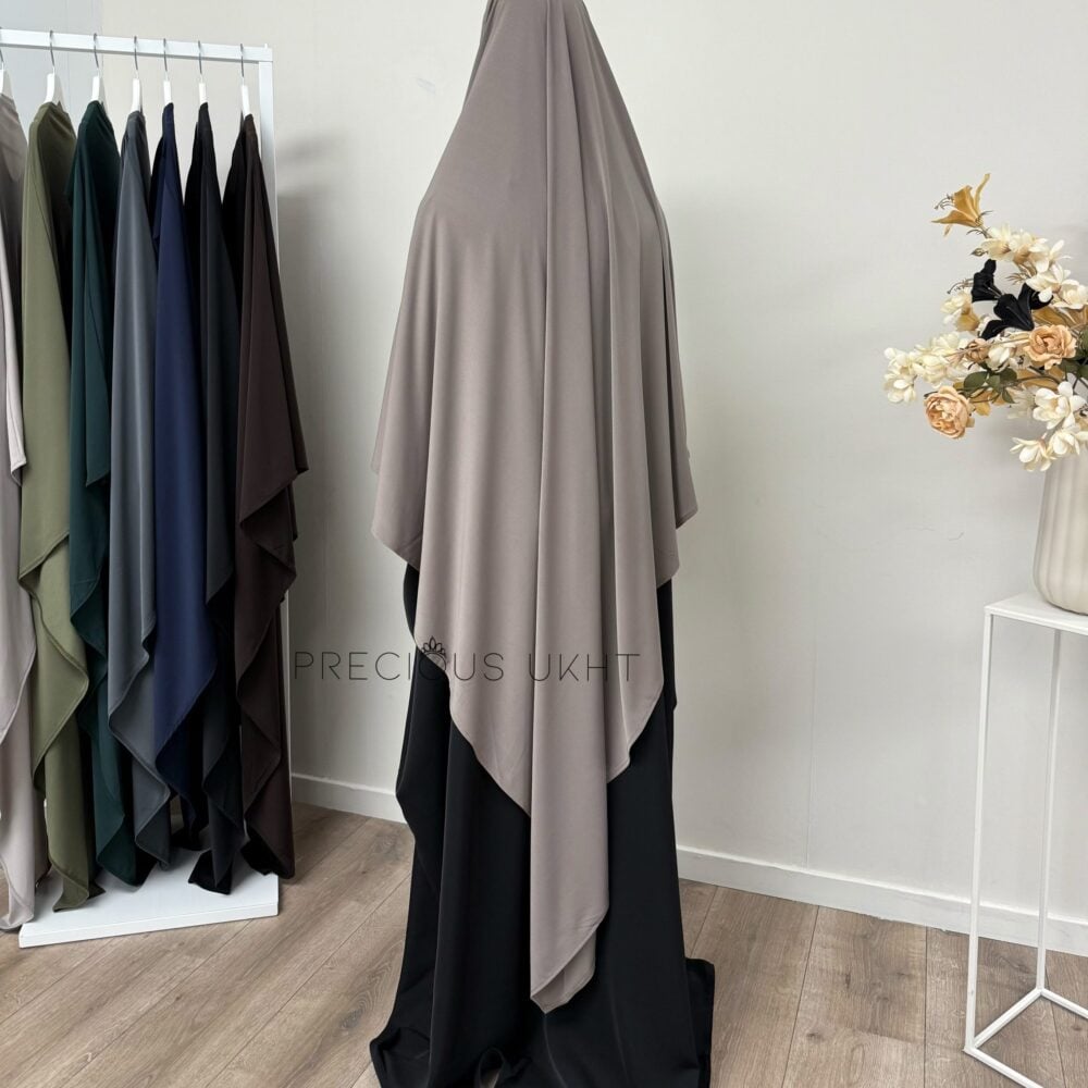 Alternative view of Amira Khimaar Long 'Dark Taupe' (Premium Jersey)