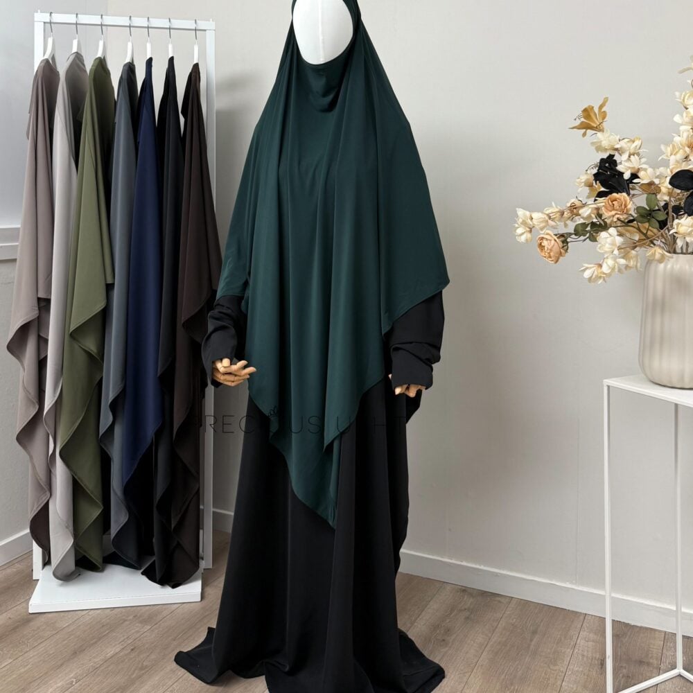 Amira Khimaar Long 'Forest Green' (Premium Jersey)
