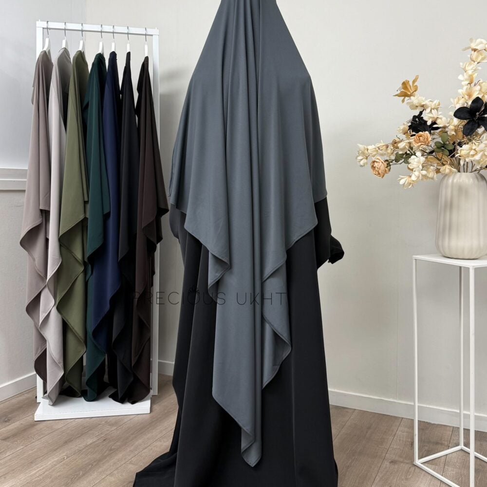 Alternative view of Amira Khimaar Long 'Dark Grey' (Premium Jersey)