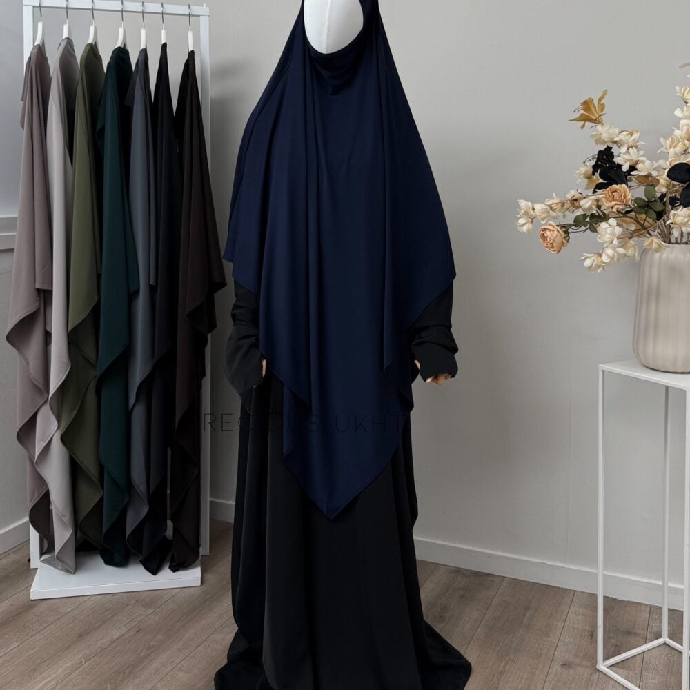 Amira Khimaar Long 'Dark Blue' (Premium Jersey)