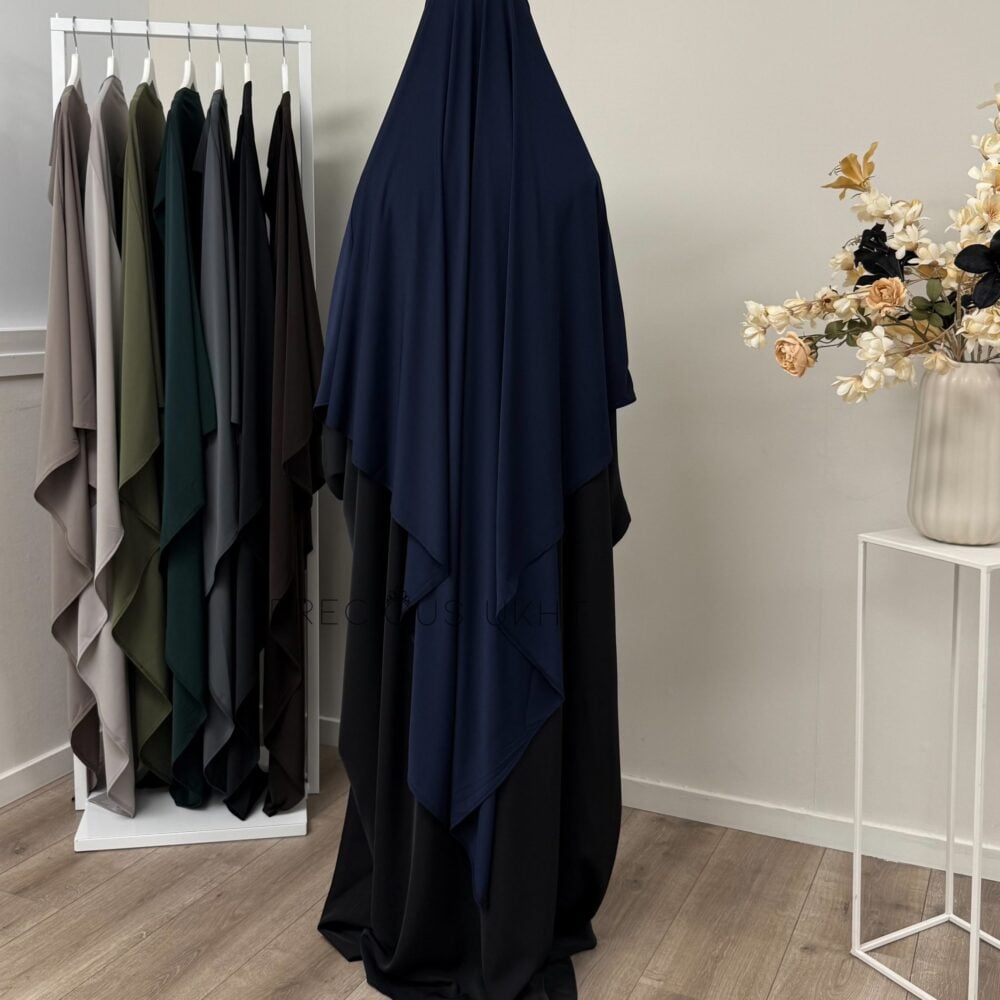 Alternative view of Amira Khimaar Long 'Dark Blue' (Premium Jersey)