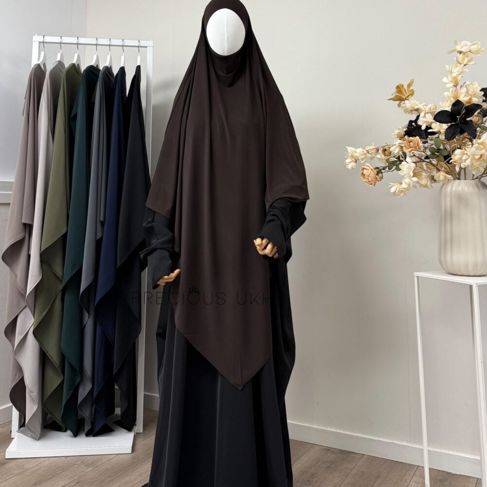Amira Khimaar Long 'Dark Chocolate' (Premium Jersey)