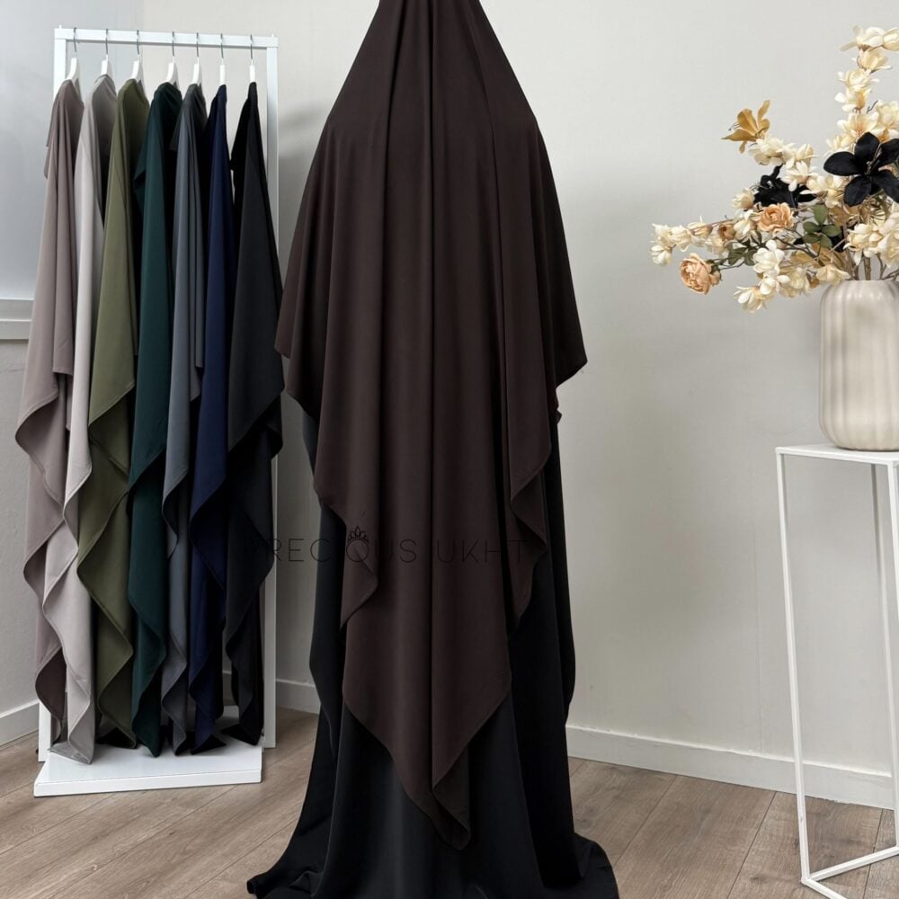 Alternative view of Amira Khimaar Long 'Dark Chocolate' (Premium Jersey)