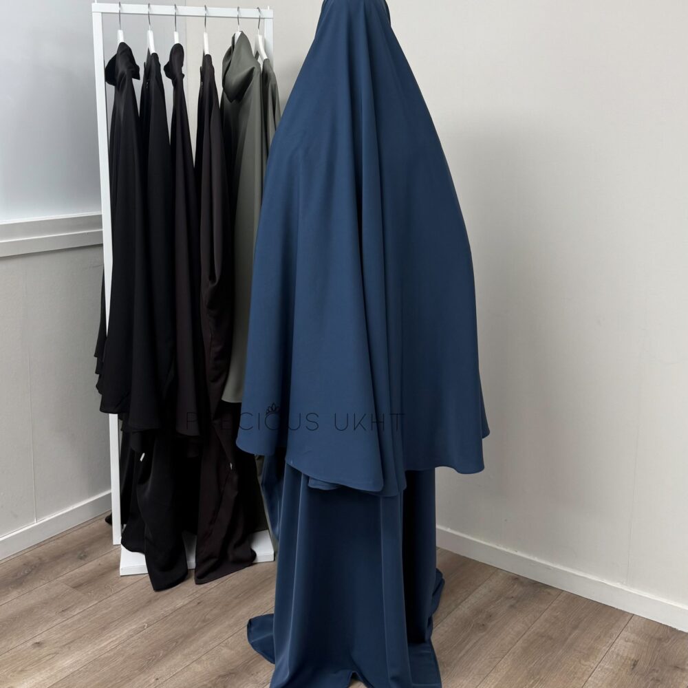 Alternative view of Chaymae Medium Khimaar & Abaya Set 'Midnight Blue'