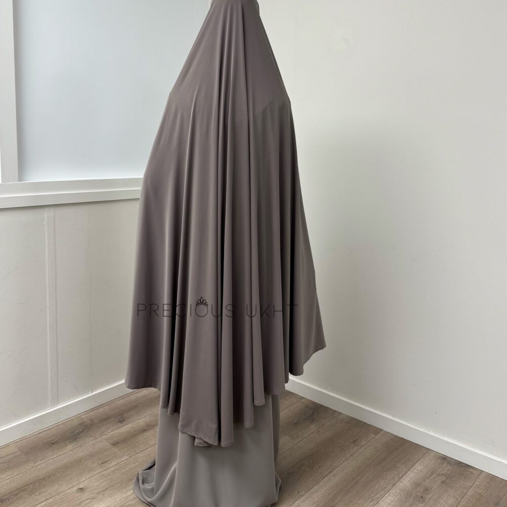 Alternative view of Premium Jersey Extra Long Khimaar ‘Dark Taupe’